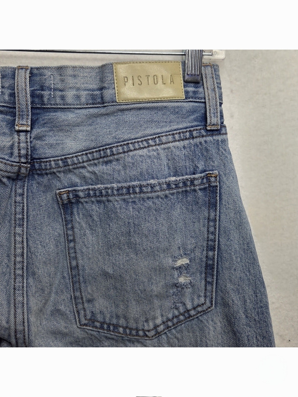 Pistola Lexi Mid Rise Bowed Straight Jean Cotton Bowie Blue Size 26 (28×28)* - Picture 6 of 9